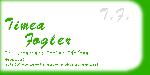 timea fogler business card